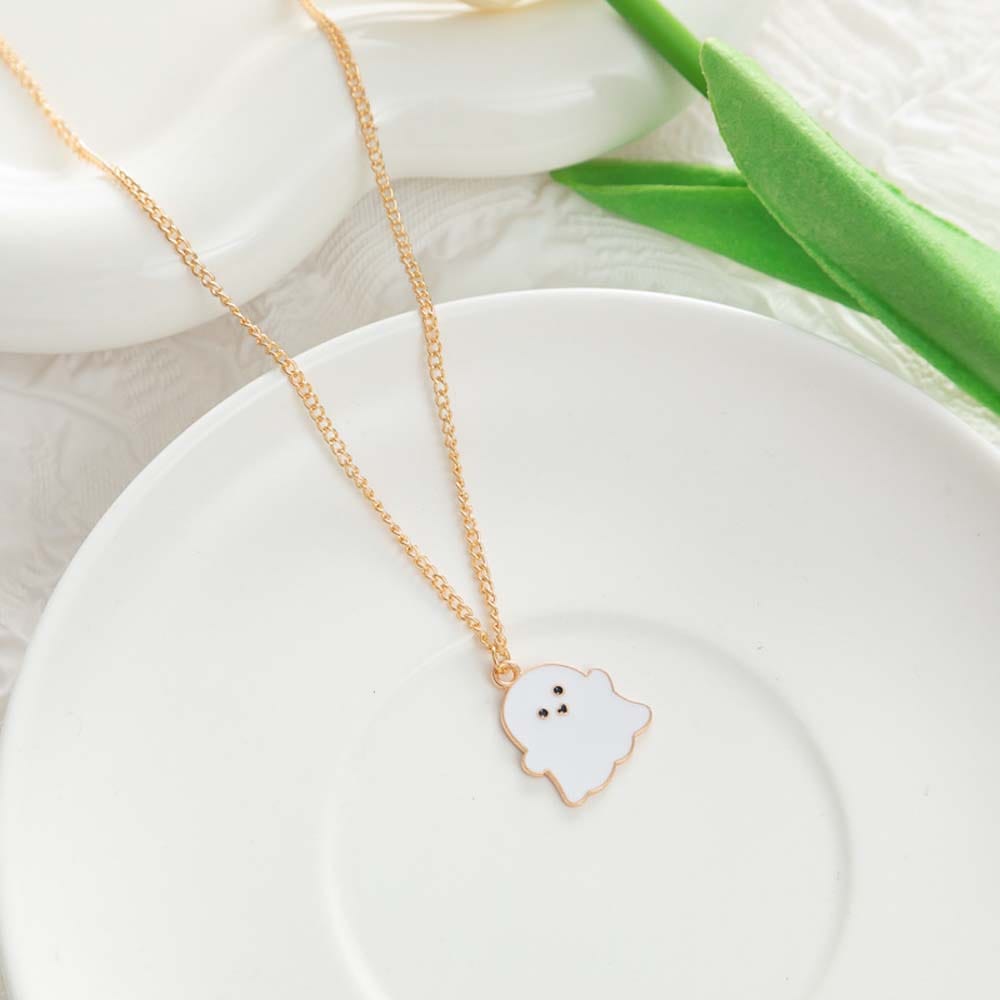 Ghost Necklace Cute Halloween Gift Ghost Jewelry Gift for Her - Image 2