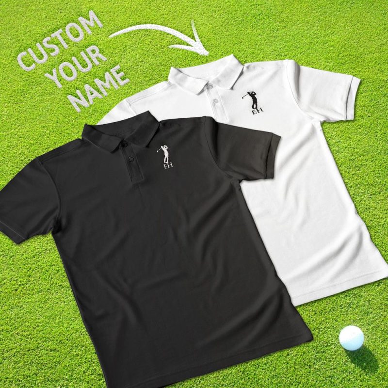 Custom Polo Shirts Men Embroidered Golf Shirts Short Sleeve Personalized Gifts for Him