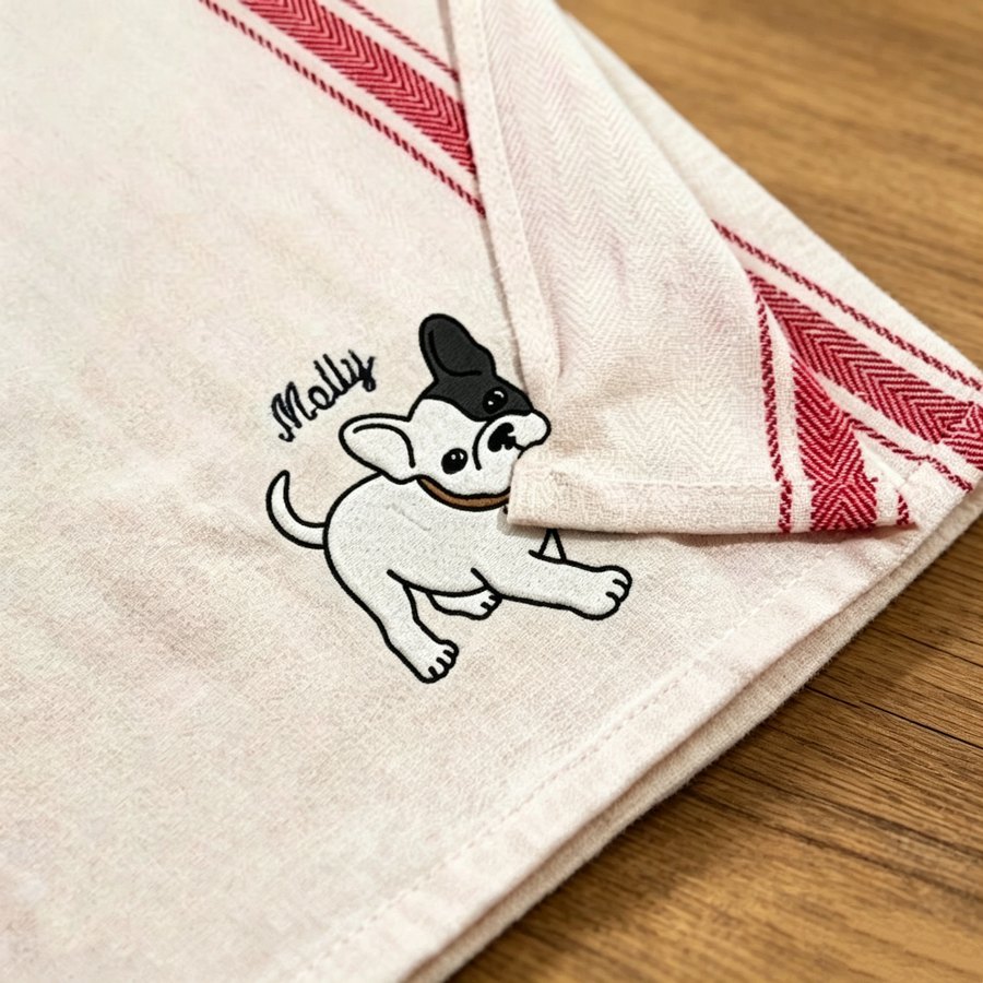 Personalized Dog & Cat Embroidered Hand Towel – Custom Pet Name Towel for Bathroom & Kitchen - Image 3