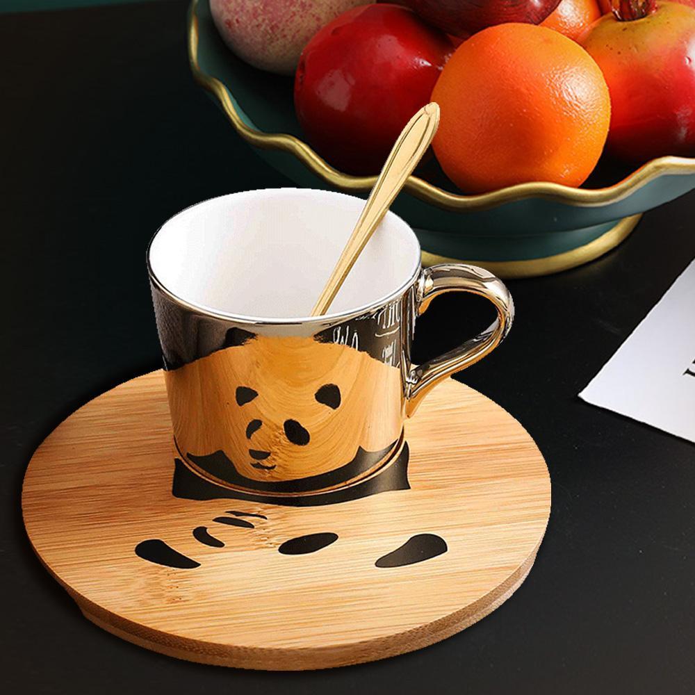 Image Coffee Cup Funny Mugs Mirror Coffee Cup Saucer Set Valentines Day Gifts - Image 2