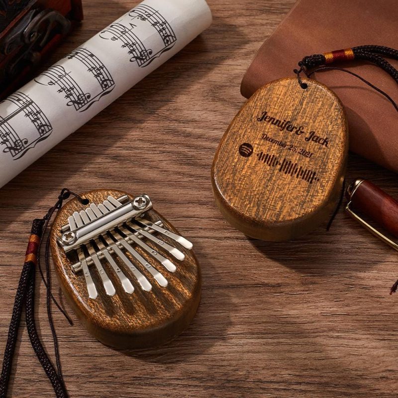 Personalized Mini Kalimba Spotify Code Thumb Piano 8 Keys Valentine’s Day Gifts