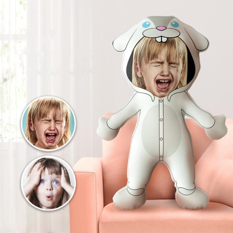 Face Pillows Personalized Pillows Cute Rabbit Throw Pillow MiniMe Pillow Personalized Easter Gifts For Kid