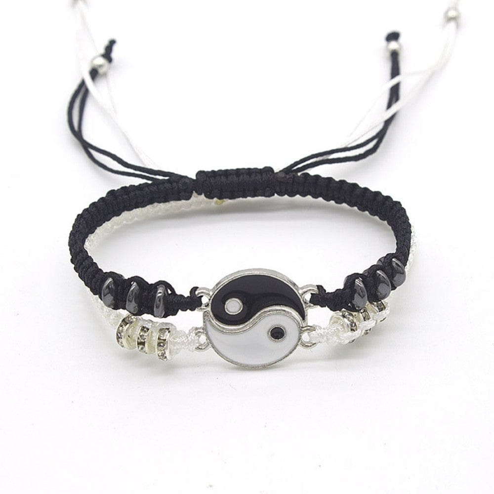 Yin Yang Adjustable Cord Bracelet Handmade Tai Chi Braided Rope Charm Bracelet - Image 5