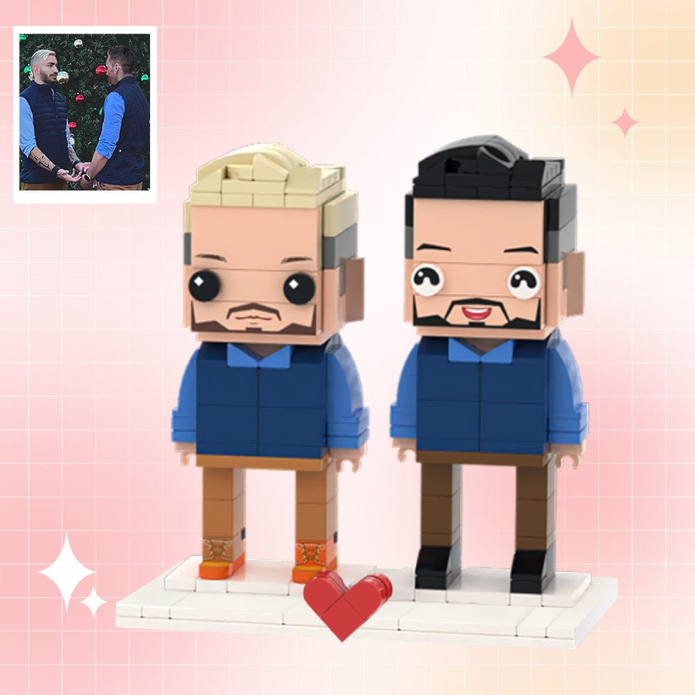 Customizable Fully Body 2 People LGBT Custom Brick Figures Male Couple Gift Brick Me Figures - Image 2