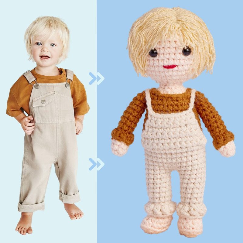 Custom Crochet Doll Personalized Gifts Handwoven Mini Look alike Dolls – Cute Kid Doll