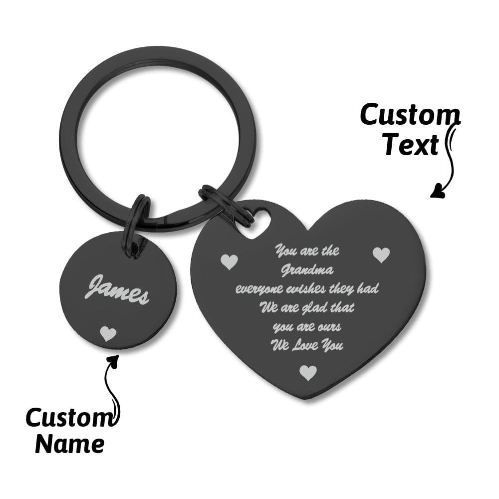 Custom Engraved Hollow Heart Calendar Keychain Anniversary Gifts - Image 2