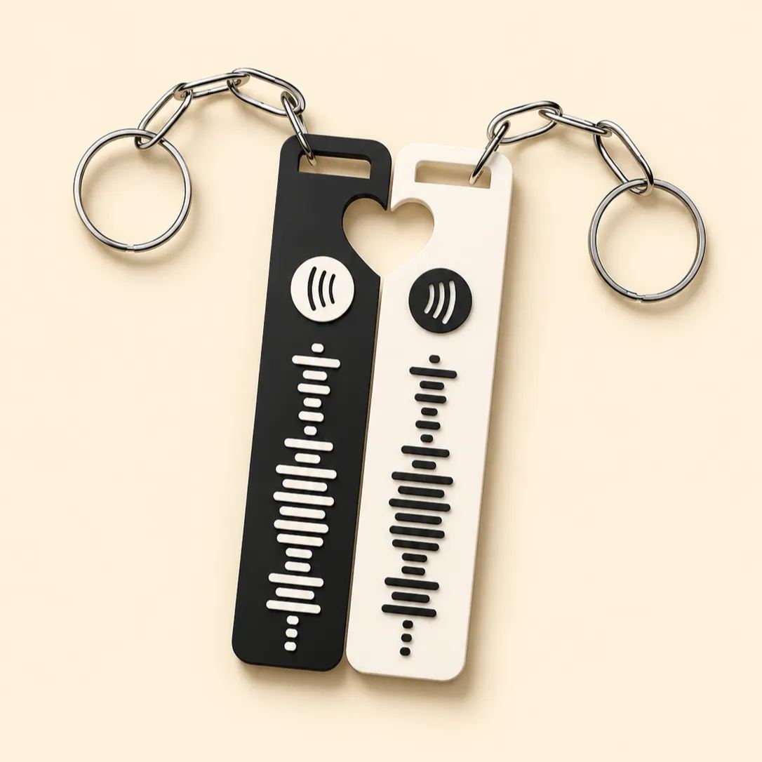 Personalized You And Me Spotify Code Keychain Custom Music Keyring Scannable Song Keychain Gifts For Couple - Image 2
