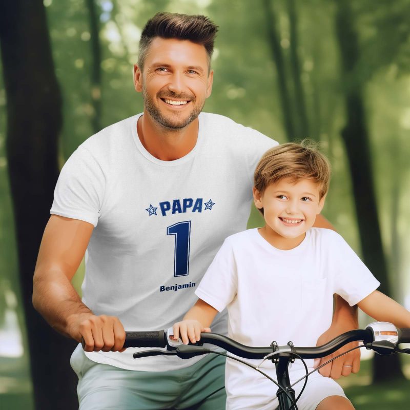 Custom Name T-shirt PAPA’s Team Creative Family Gift
