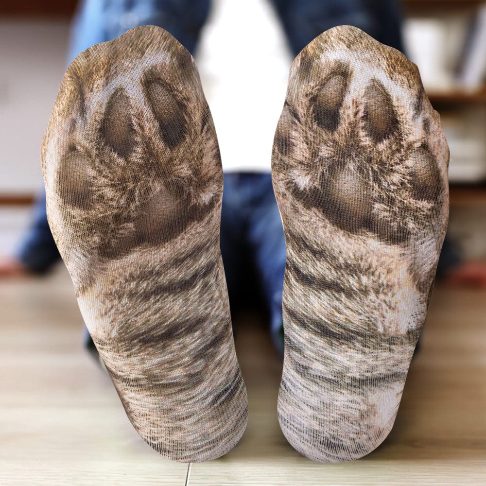Funny 3D Print Animal Socks Feet Socks Funny Socks Gifts - Cat Paw - Image 2