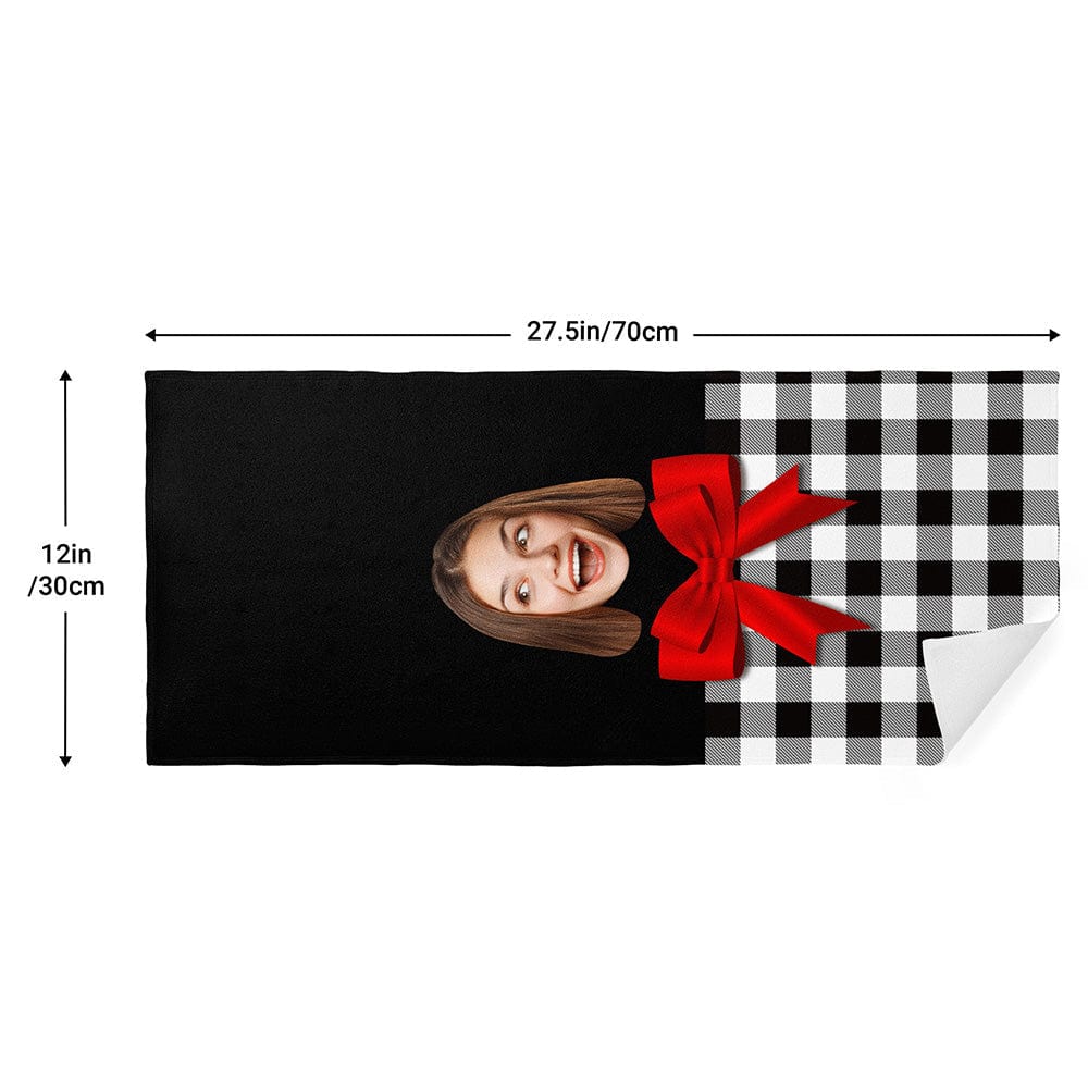 Personalized Face Towel Custom Towel Funny Gift for Her With Bow - Image 2