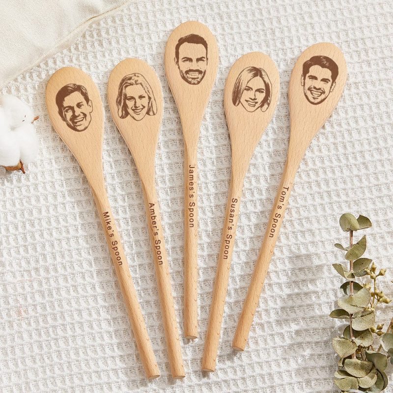 Custom Photo and Text Engraved Wooden Spoon Gag Gift Joke Present