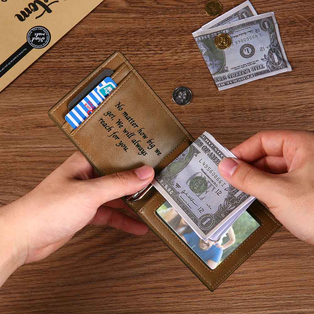 Slim Wallets Custom Mens Slim Wallets RFID Money Clips Father's Day Gifts - Image 2
