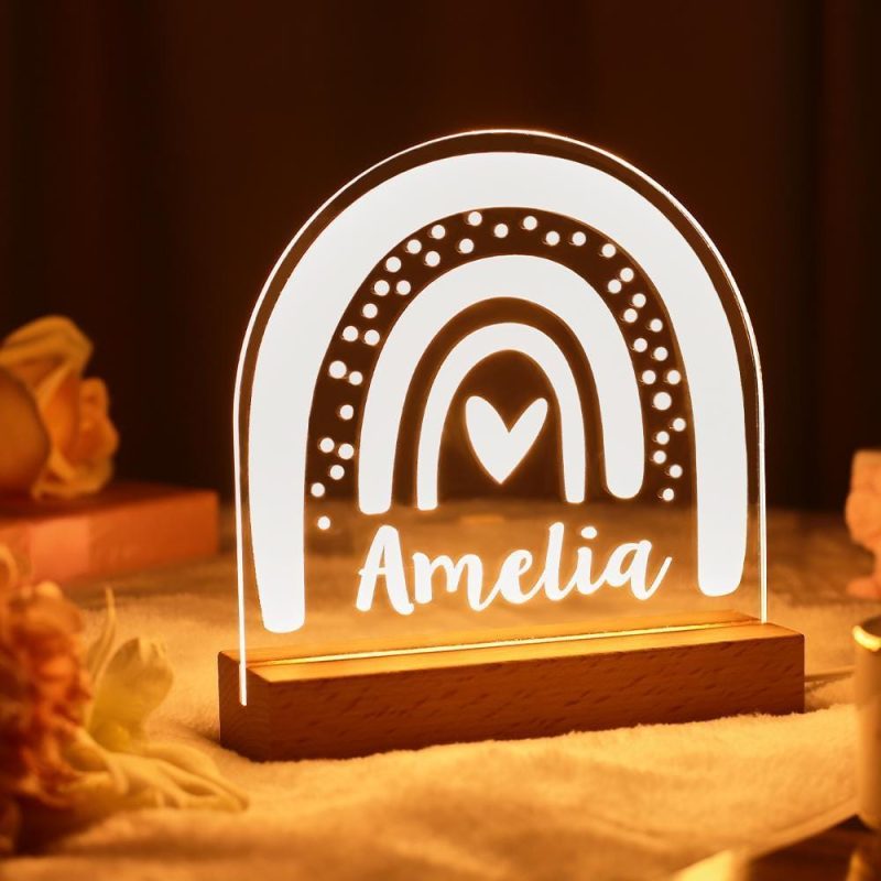 Cutsom Rainbow Shape Light Custom Name Night Light Baby Gift