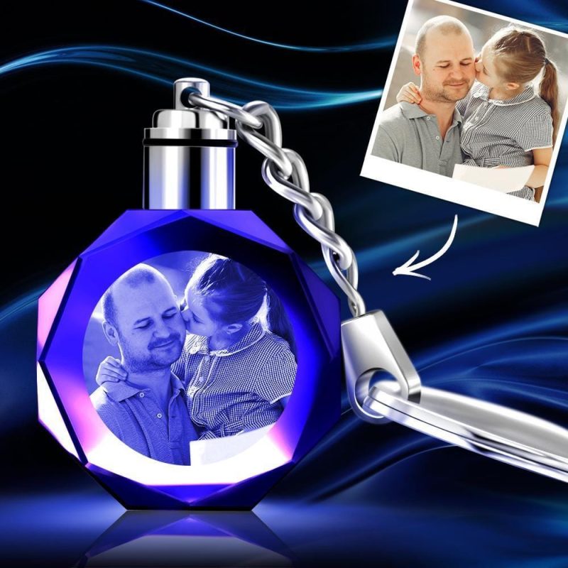 Father’s Day Keychain Gifts For Stepdad Custom Keychain – Crystal