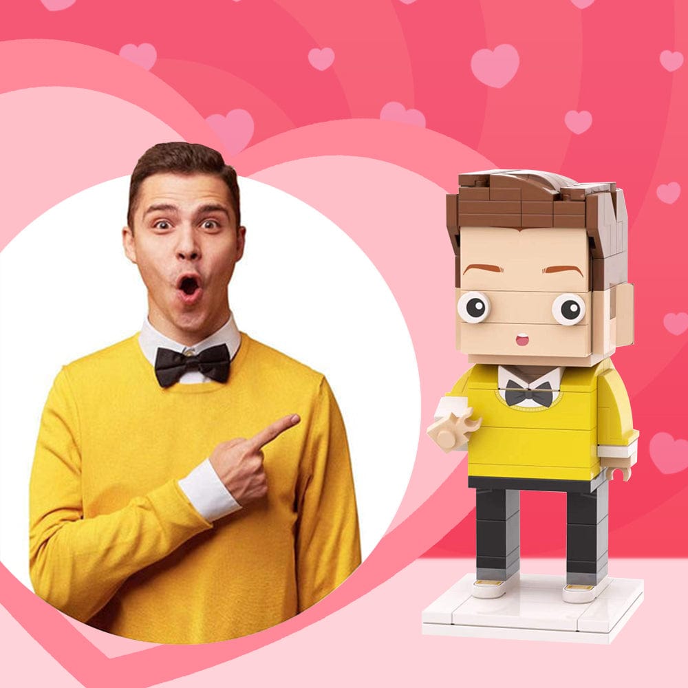 Valentine's Day Gifts for Boyfriend Full Body Customizable 1 Person Custom Brick Figures (Not Assembled)