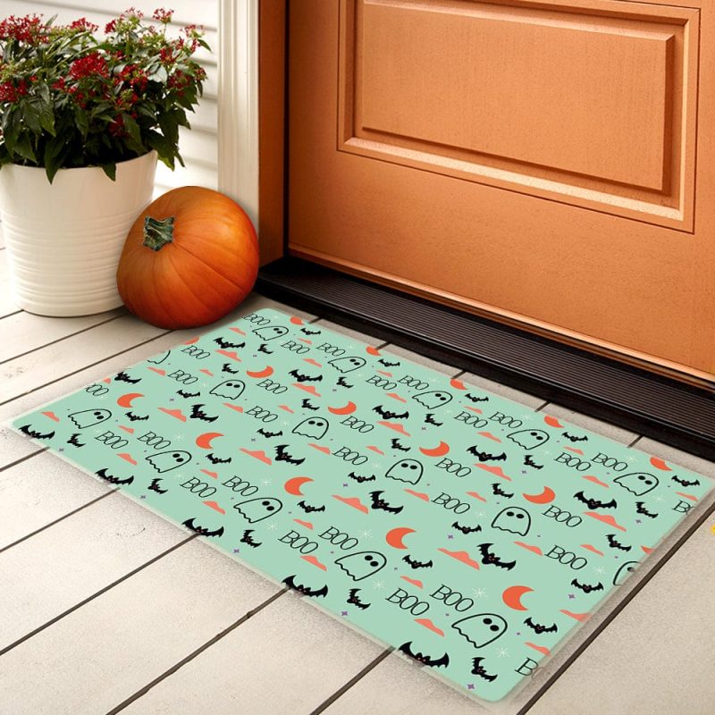 Halloween Door Mat Boo Ghost Floor Mat Welcome Mat Halloween Decor