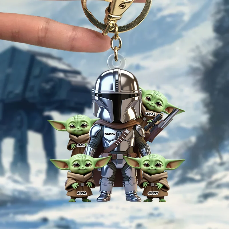 Warrior Dad Keychain Personalized Gifts For Dad
