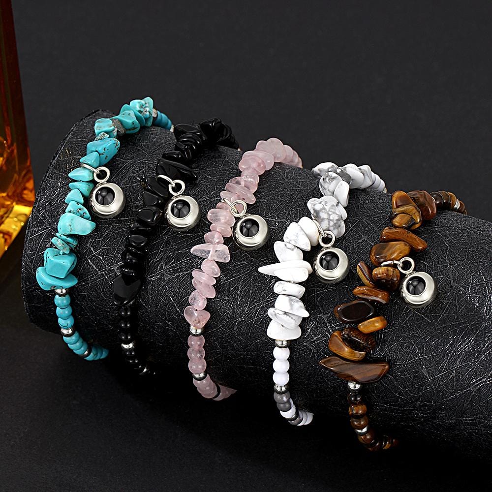 Personalized Picture Projection Bracelet With Colorful Stone Chain Unique Christmas Gift For Friends - Image 2