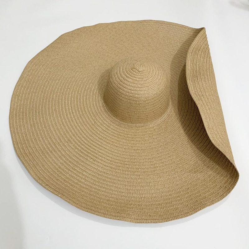 Women Summer Sun Protection Straw Hat Beach Oversized Brim Big Floppy Folding Sun Hat