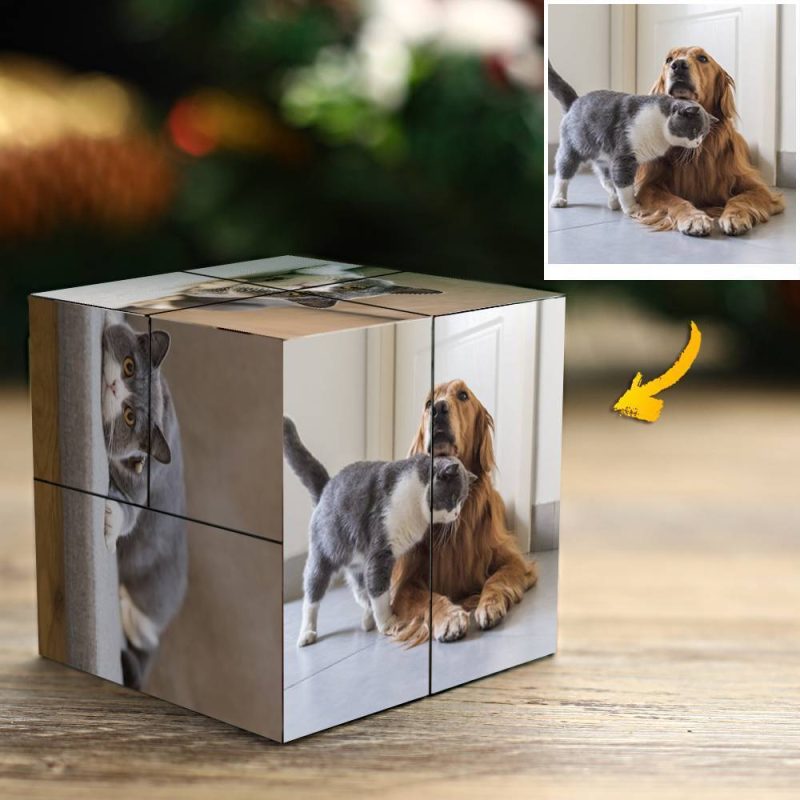 Dog Memorial Gifts Magic Folding Photo Cube