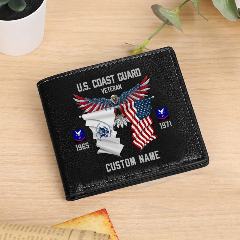 U.S COAST GUARD Custom Name Men’s Wallet Veteran