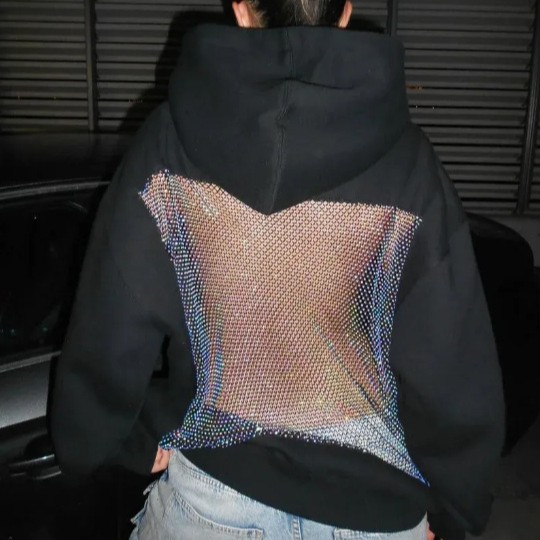 Sexy Sheer Backless Hoodie for Women Chic Fall & Winter Lightweight Pullover, Trendy Sexy Streetwear Sweatshirt
