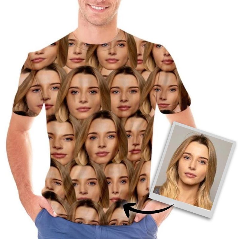 Face T Shirt Custom All Over Print T Shirt Girlfriend Face Men Custom Face Shirt Funny Birthday Gift