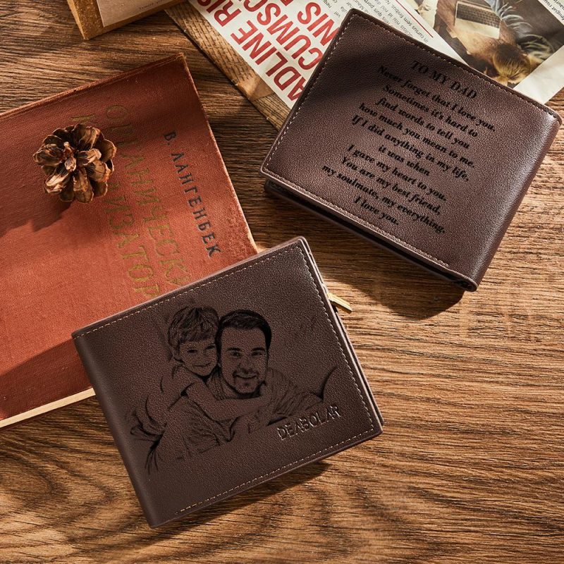 Fathers Day Gifts To My Dad Love Personalized Photo Wallet Leather Wallet Engraved Wallet To My Son To My Brother