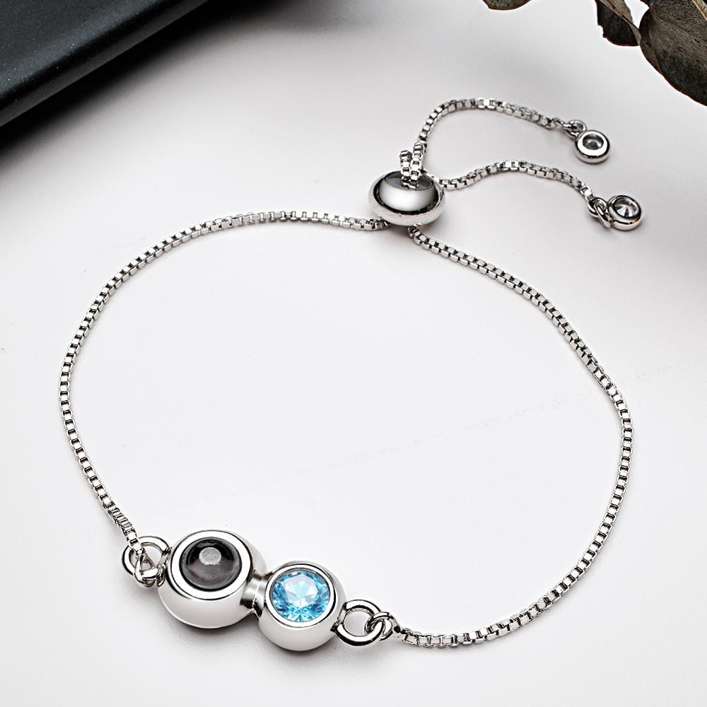 Custom Projection Birthstone Bracelet Simple Projection Bracelet Unique Gift for Her - Image 2