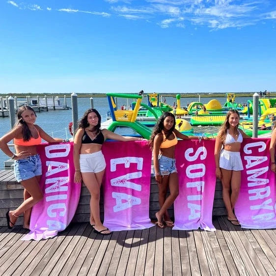 Solid Bold Font Style Personalized Beach Towel Personalized Name Bath Towel Custom Pool Towel Beach Towel With Name Outside Birthday Gift – GiftLab