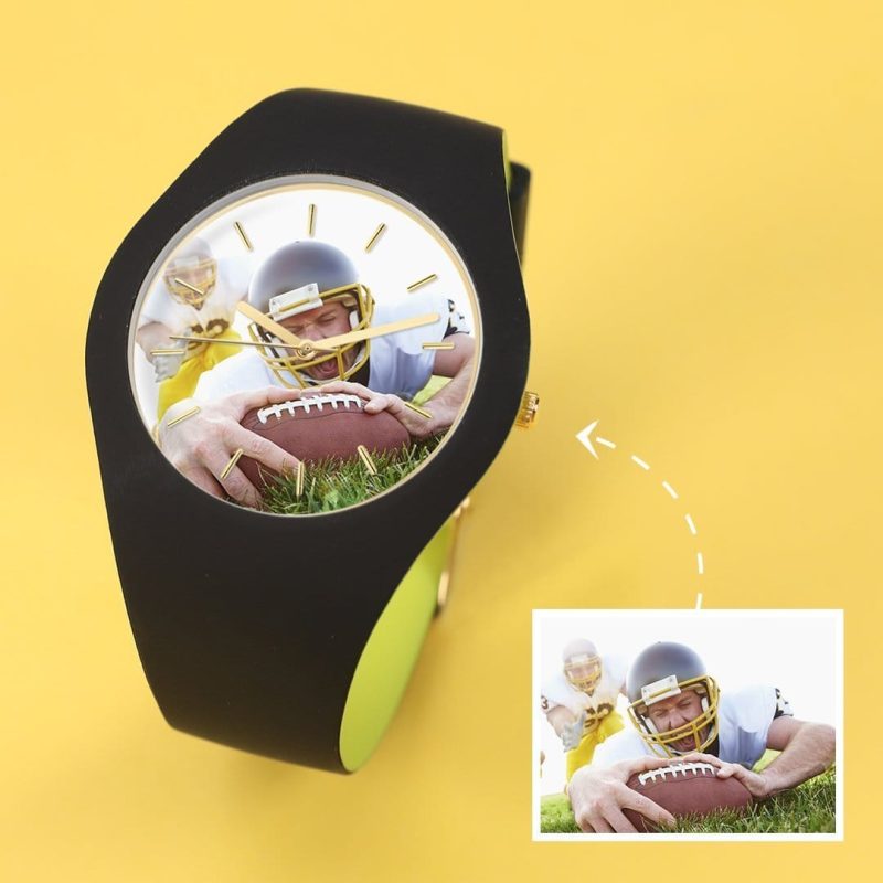 Gift For Kid Custom Photo Watch – Black Silicone