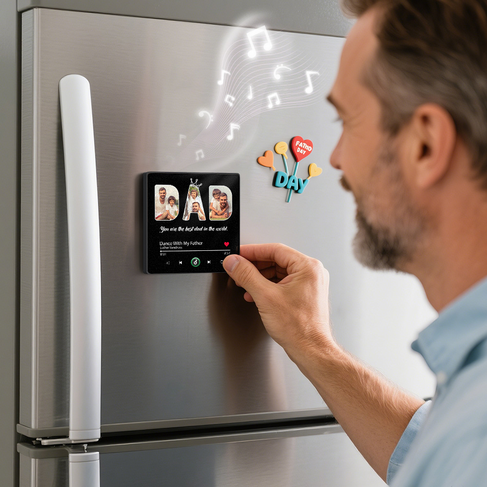Custom Photo Music Fridge Magnet You Are The Best Dad In The World Father's Day Gift for Father - Image 2