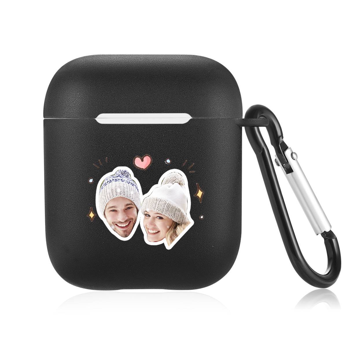 Custom Photo Earphone Case for AirPods Couple's Keepsake Gift Black - Avatar - Image 2