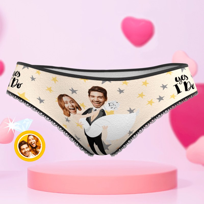 Wedding Photo Panties Custom Women’s Underwear Yes I Do Panties Personalized Wedding Gifts