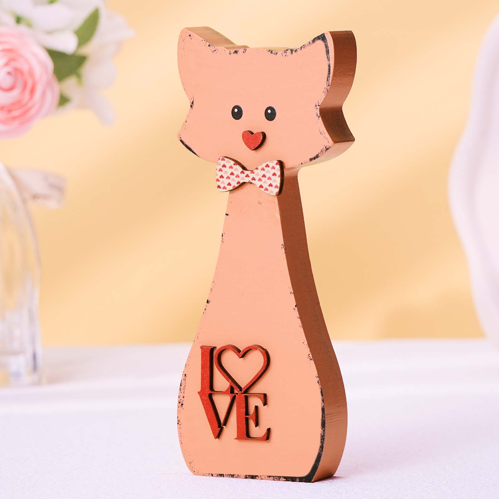 Wooden Couple Fox Home Decor Valentine's Day Gift for Couple - Image 2