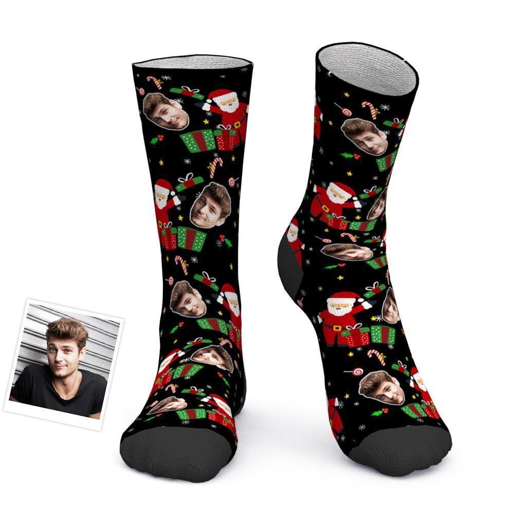 Custom Photo Socks Christmas Face Socks Christmas Surprise Gift - Image 2