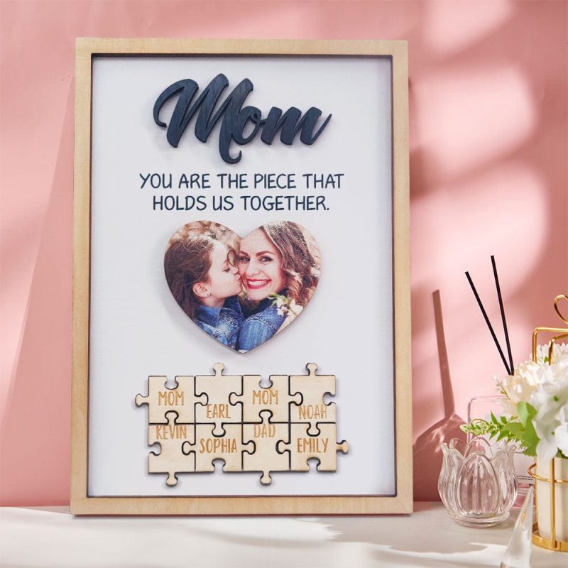 You Are the Piece That Holds Us Together Personalized Mom Puzzle Plaque Mum Puzzle Sign Mother’s Day Gift