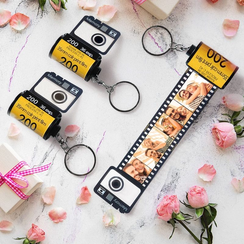 Valentine’s Day Gift Custom Camera Roll Keychain for Her/Him 5-20 Photos Anniversary Gift