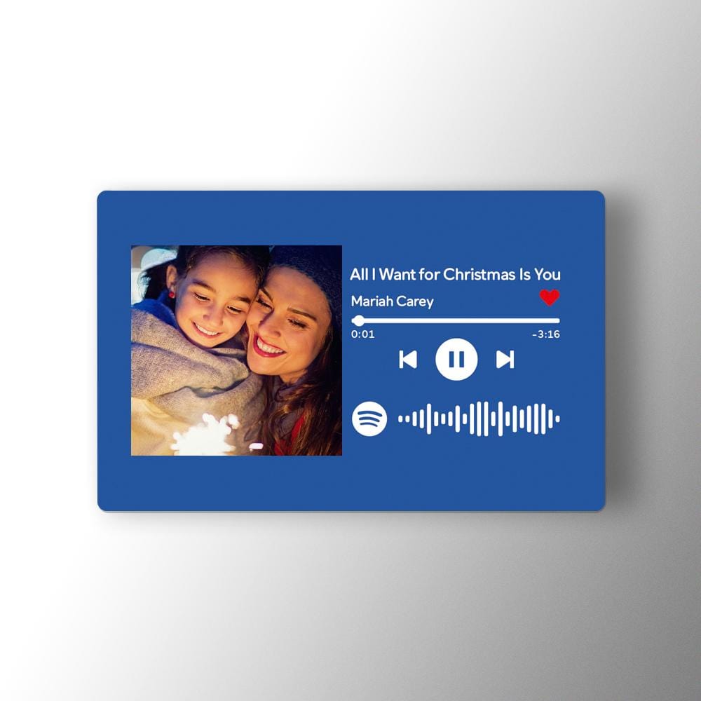 Custom Spotify Music Code Wallet Card Personalized Message Card Blue