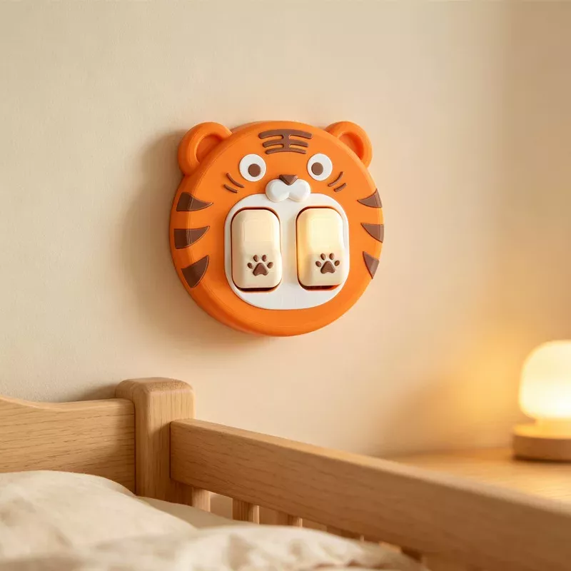 Cute Creative Animal Shaped Light Switch Plate Cover Decorative Animal Switch Sticker For Bedroom Nursery Decor 7