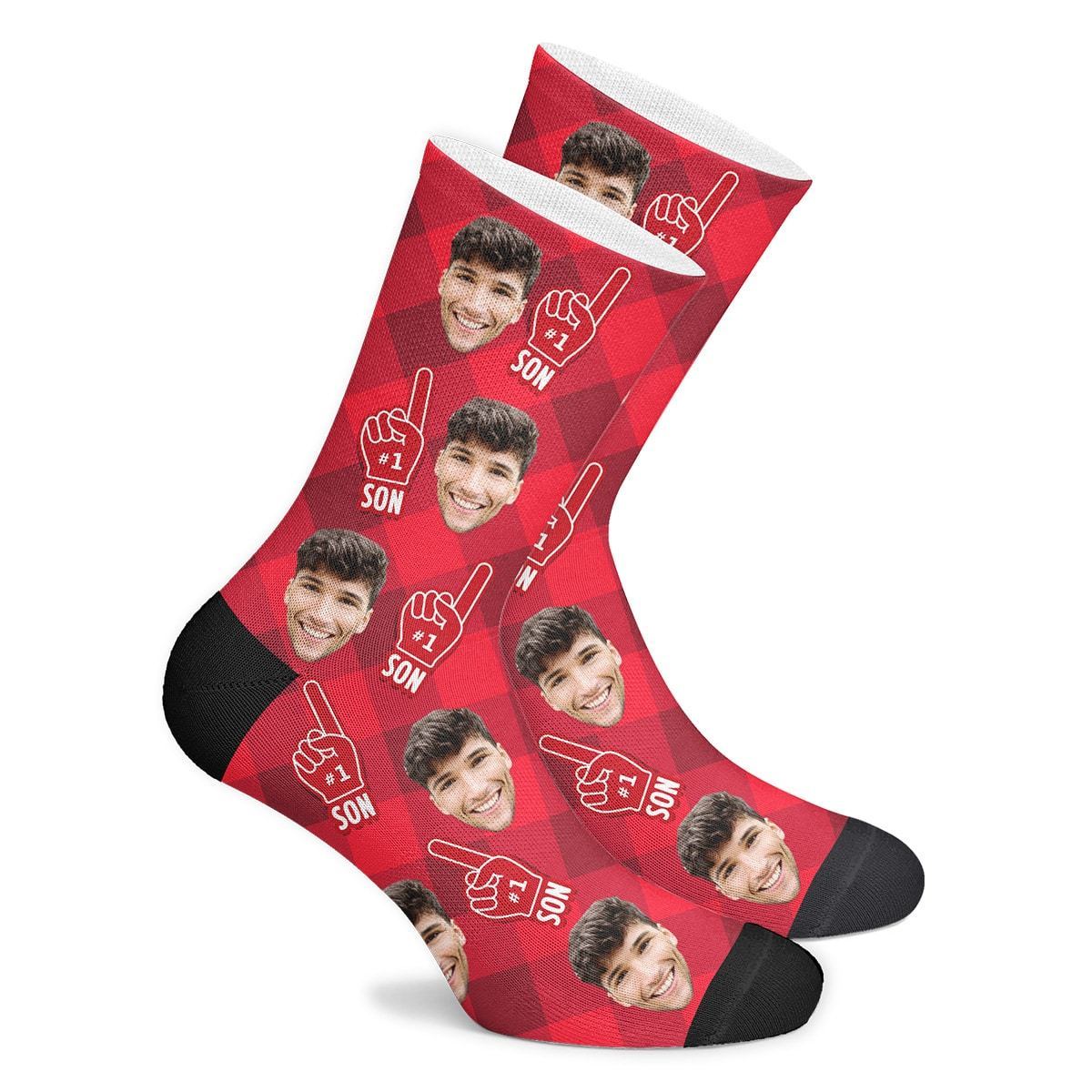 Custom Photo Socks Funny Gift From Parents Christmas Gift For Son