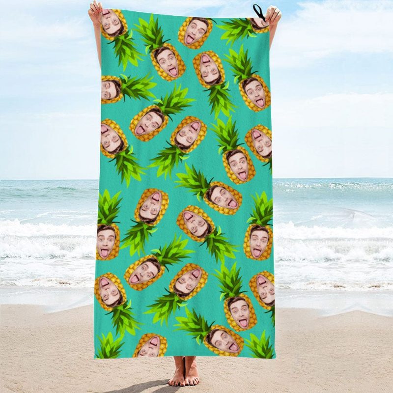 Custom Printed Towels Personalized Photo Towel Funny Gift For Men-Pineapple