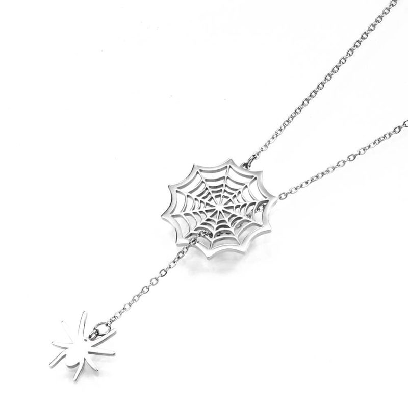 Halloween Necklace Spider Web Necklace Scary Spider Jewelry Halloween Gifts