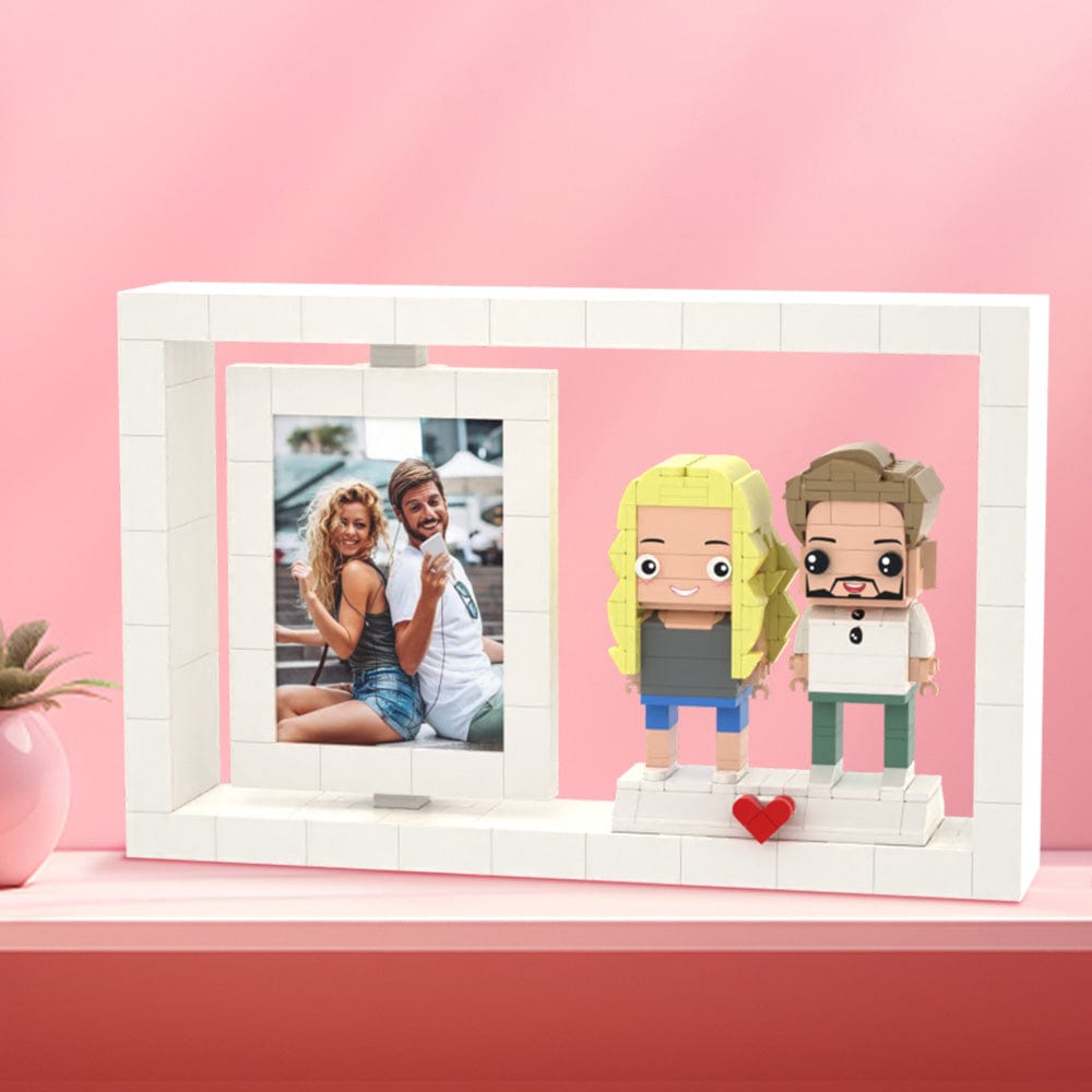 Valentine's Day Gifts Full Body Customizable 2 People Photo Frame Brick Figures Small Particle Brick Gifts