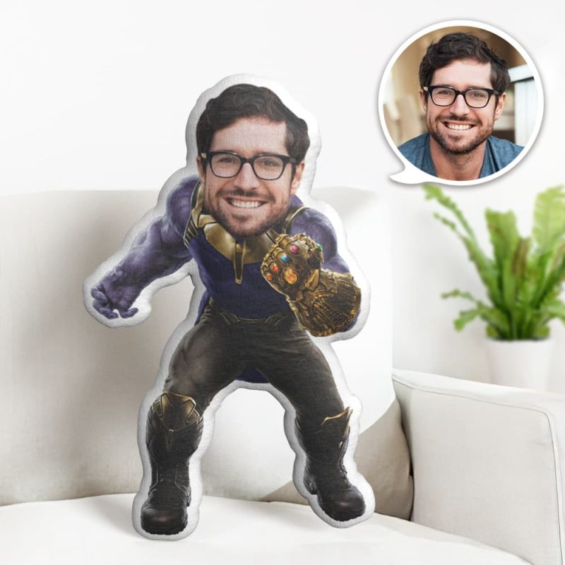 Custom Face Pillow Personalized Photo Pillow Thanos MiniMe Pillow Gifts for Him