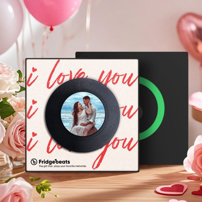 Custom Music & Photo Fridge Magnet Can Customize 1-6 Vinyl and Songs
