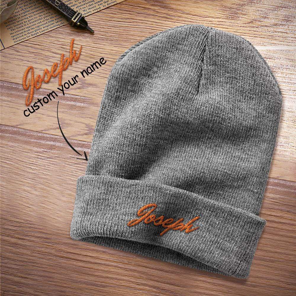 Customize Knitted Hat Custom Embroidery Knitted Hat With Text Gift For Him - Image 2