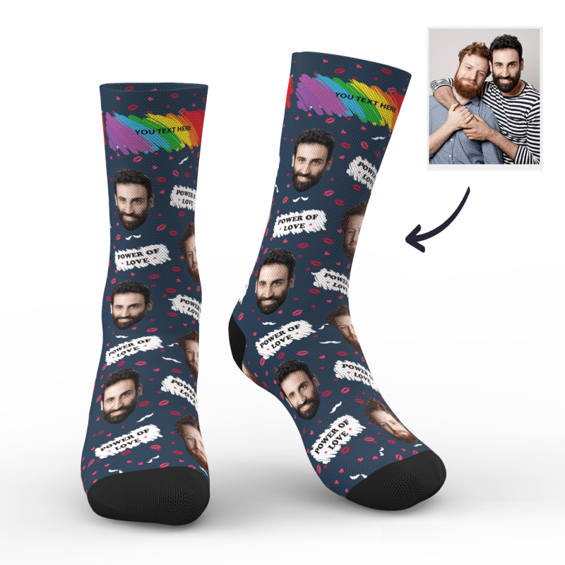 Personalized Photo Socks Love Wins LGBT Face Mash Socks