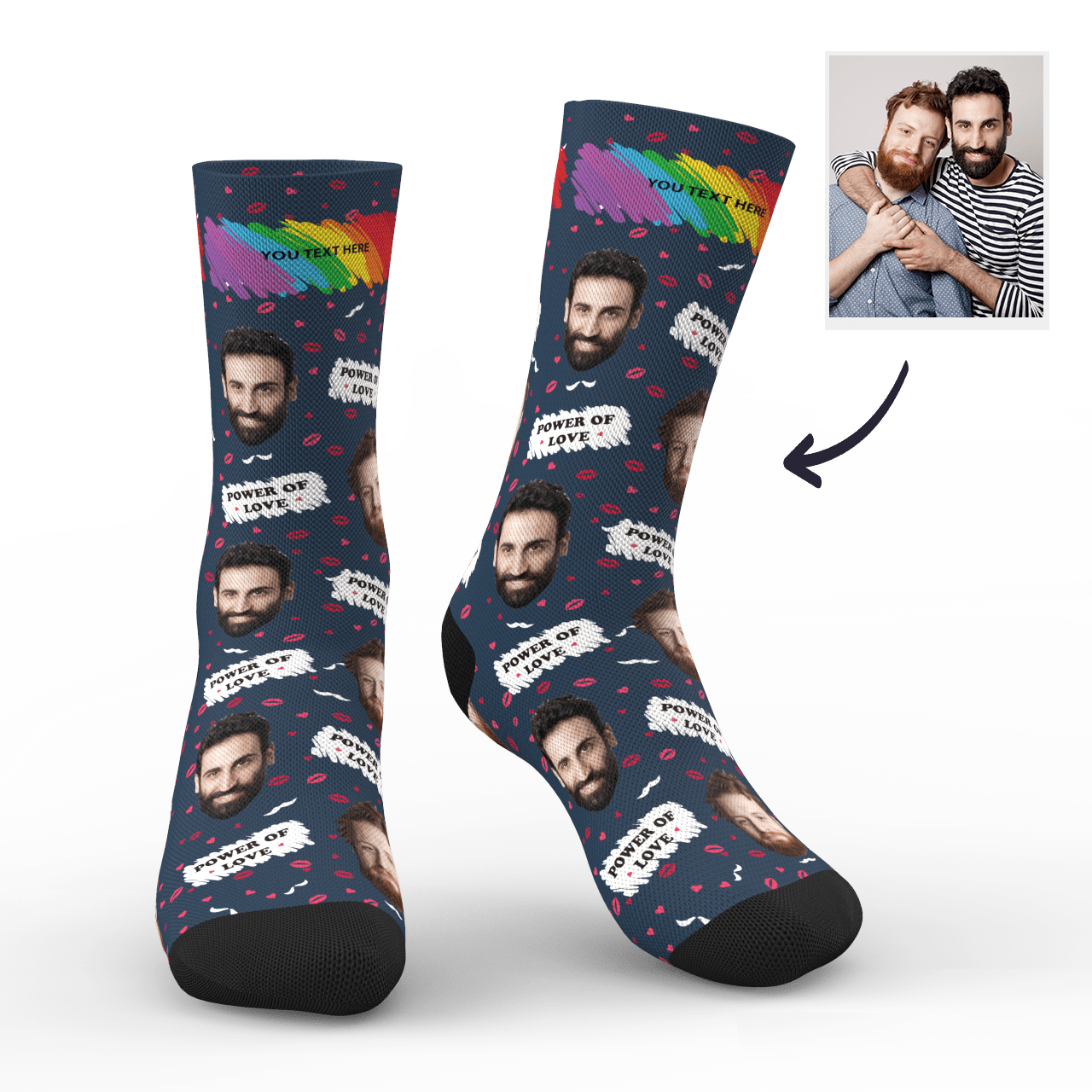 Personalized Photo Socks Love Wins LGBT Face Mash Socks