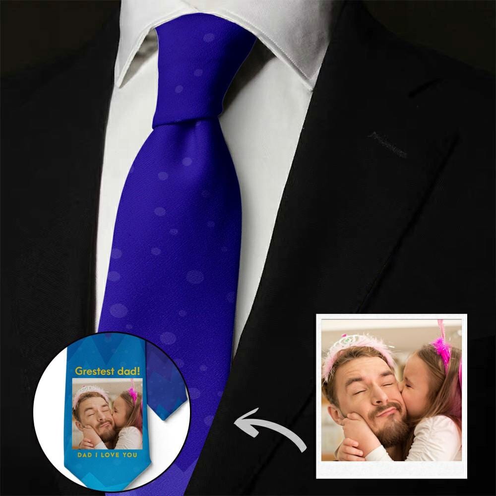 Father's Day Ties Photo Necktie Gift For Dad - "I Love You Dad" - Image 3